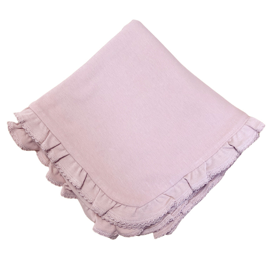 MAUVE RUFFLE BLANKET Caprilina