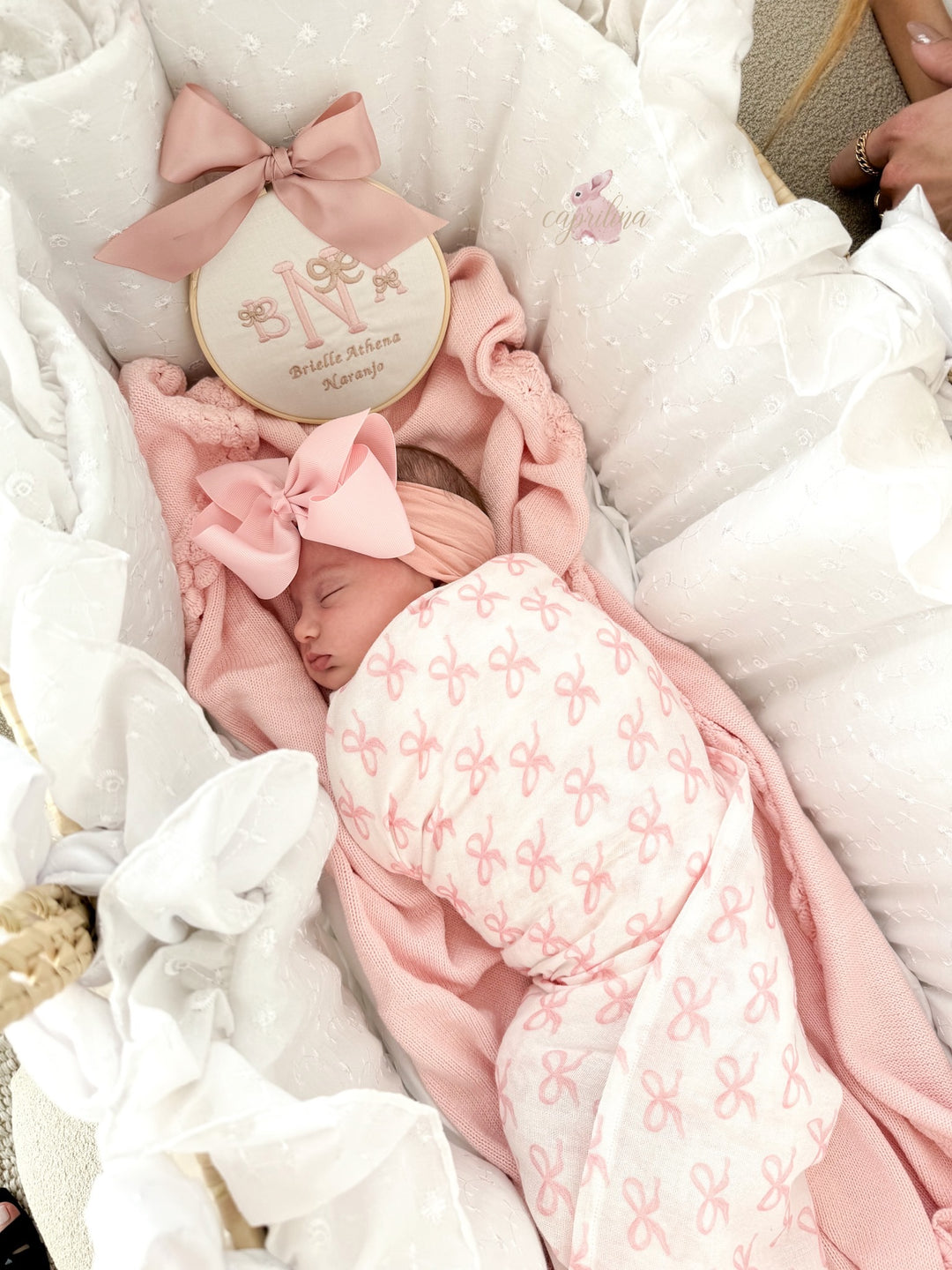 Pink bow swaddle hotsell